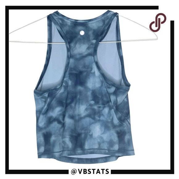 Yogalicious Women's Airlux Watercolor Cropped Muscle Tank Top Aqua Size XS - Picture 2 of 8